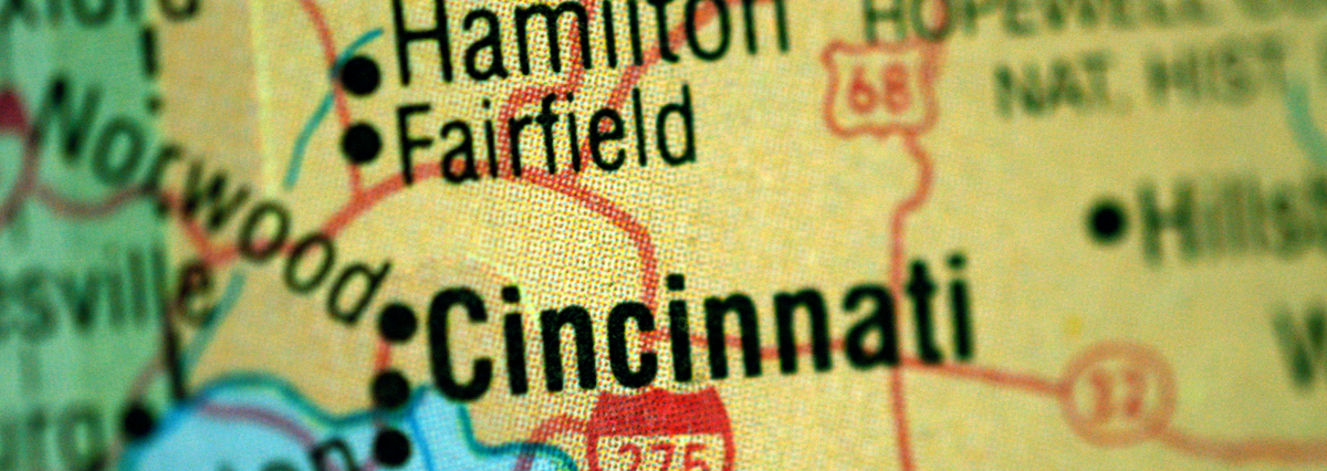 a road map of Cincinnati
